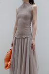 Marc le bihan silk elastic stretch vest 26954 series French handmade MLB-26954 E23-GKMG ROSE ANCIEN dried rose 26954 E23